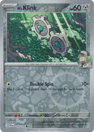 klink pokemon card N's Klink - 103/159