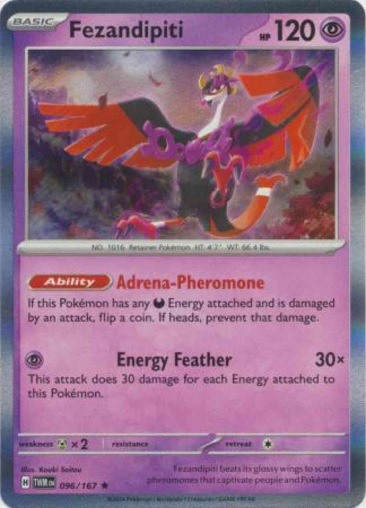 096 167 pokemon card Fezandipiti - 096/167