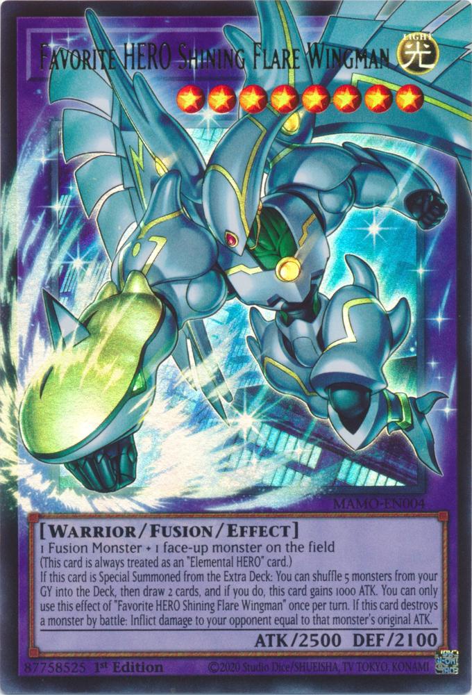 Favorite HERO Shining Flare Wingman - Extended Art - MAMO-EN004 - Ultra Rare - 1st Edition
