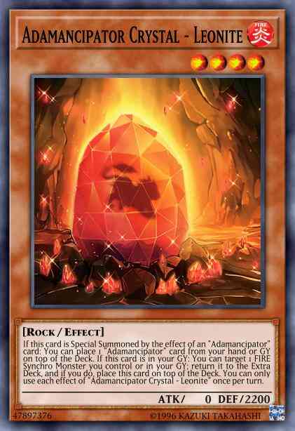 Adamancipator Crystal - Leonite - SESL-EN004 - Super Rare - 1st Edition