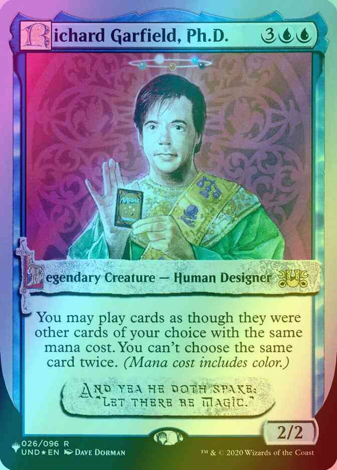 mtg richard garfield card Richard Garfield, Ph.D. [17] [UND Set Symbol] [The List: Unfinity Foil  Edition] [Foil] – Face to Face Games
