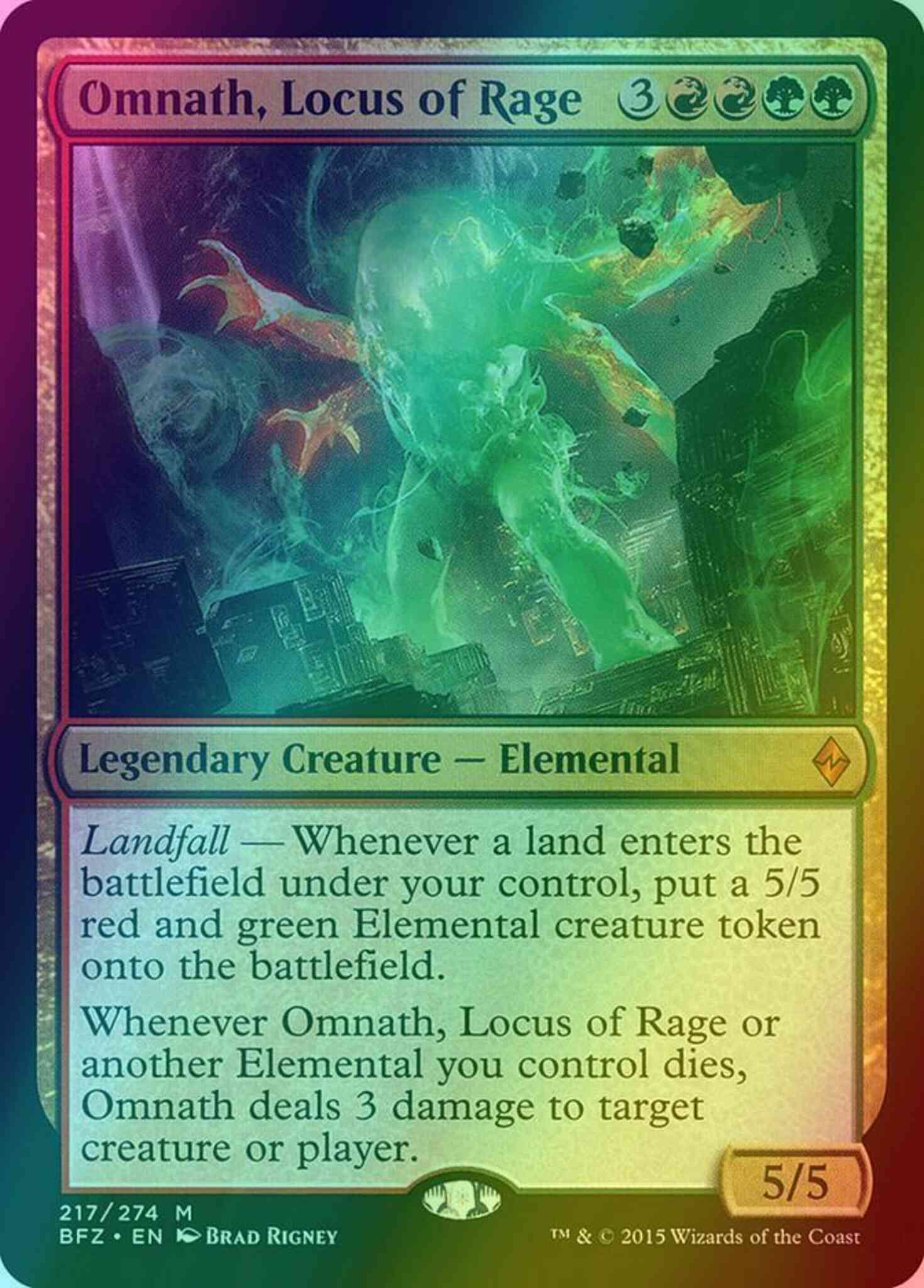 Omnath, Locus of Rage [217] [Battle for Zendikar] [Foil] – Face to Face Games