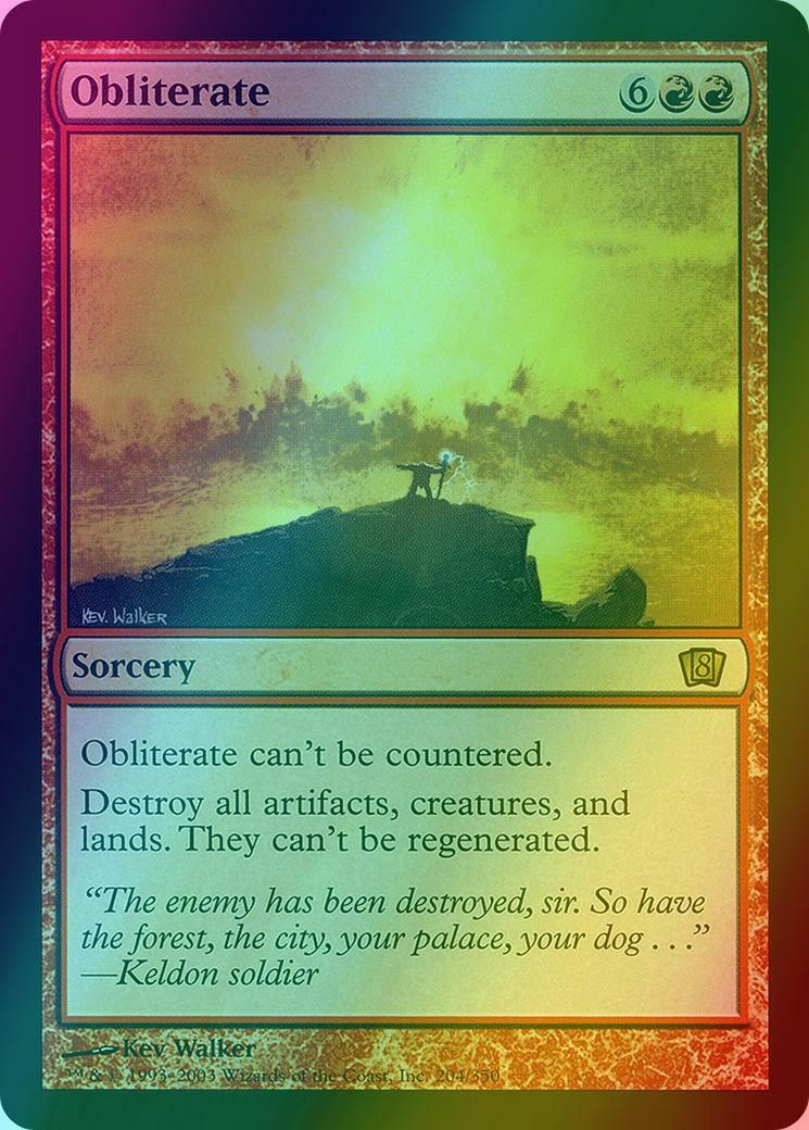 obliterate mtg card 401 Games Canada For his family Obliterate : r/foilmtg