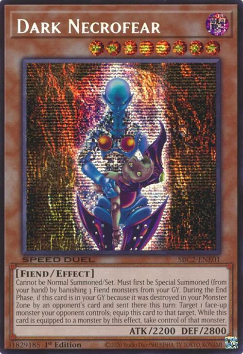 Dark Necrofear - SBC2-ENE01 - Prismatic Secret Rare - 1st Edition