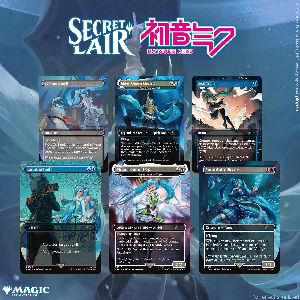 miku mtg cards Secret Lair Drop Series - Secret Lair x Hatsune Miku: Winter Diva