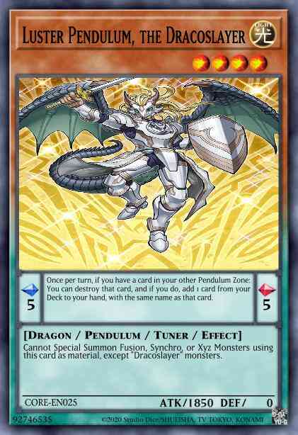 Luster Pendulum, the Dracoslayer - PGL3-EN055 - Gold Rare - 1st Edition