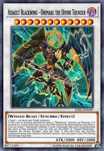 Assault Blackwing - Onimaru the Divine Thunder - TDIL-EN049 - Super Rare - 1st Edition