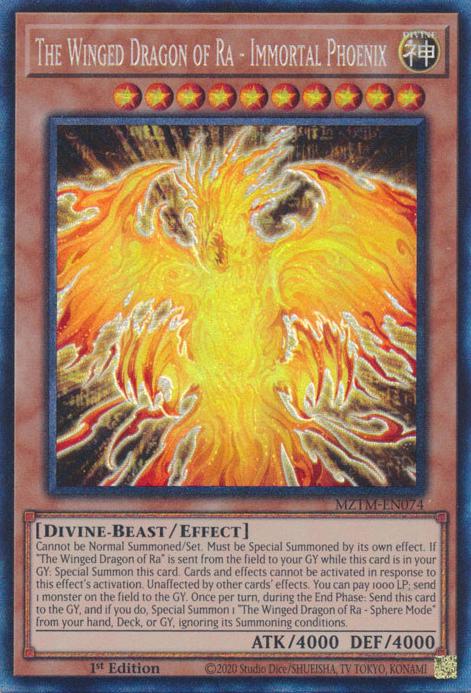The Winged Dragon of Ra - Immortal Phoenix - MZTM-EN074 - Collector's Rare - 1st Edition