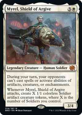 Myrel, Shield アルガイヴの盾、ミュレル Halo FOIL ハロー Myrel, Shield of Argive [18] [The Brothers' War] [Non-Foil] – Face