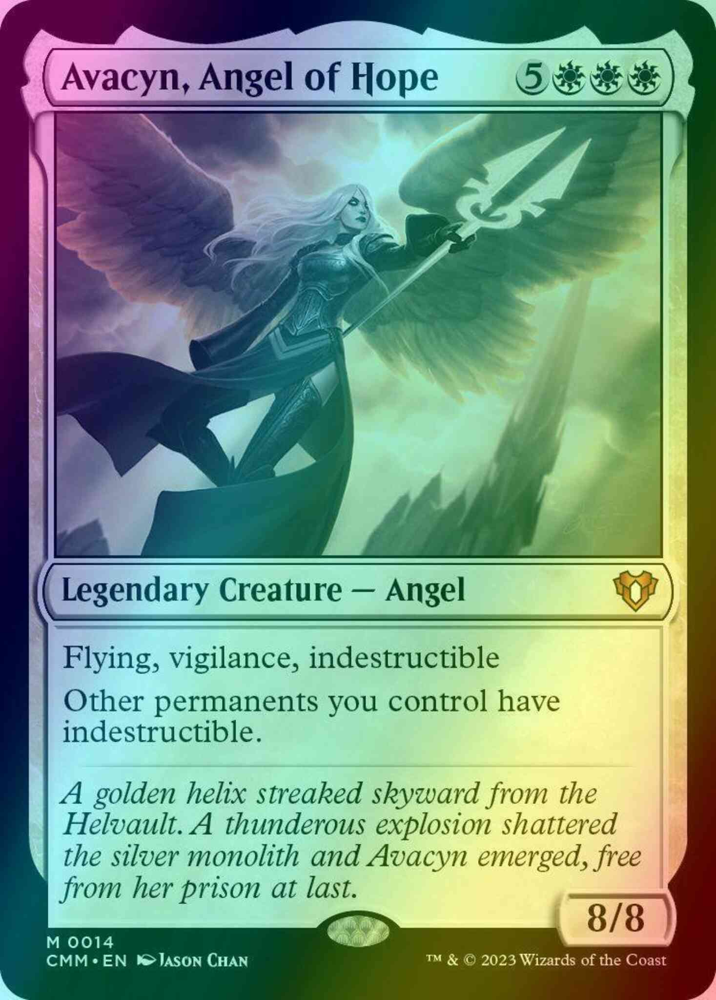 Avacyn, Angel of Hope [14] [Commander Masters] [Foil] – Face to
