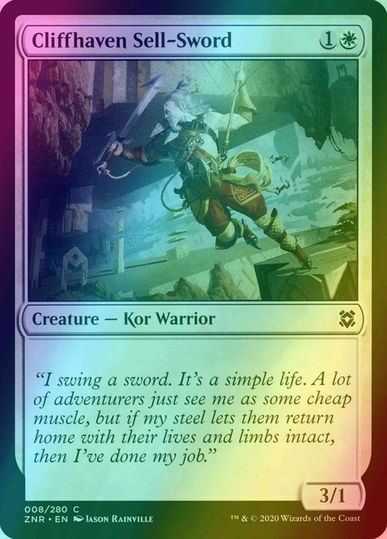 Cliffhaven Sell-Sword [8] [Zendikar Rising] [Foil] – Face to Face Games