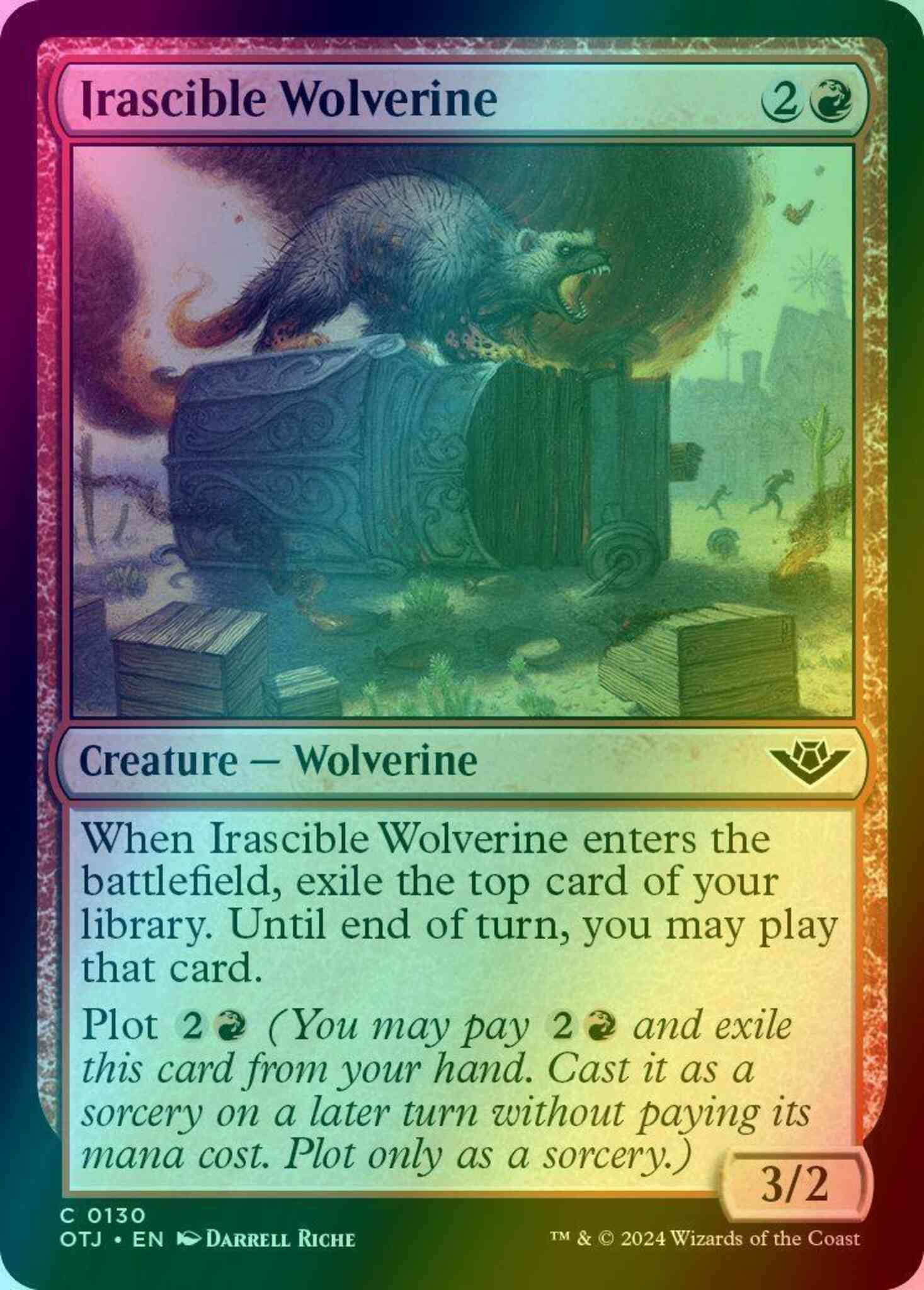 Irascible Wolverine [130] [Outlaws of Thunder Junction] [Foil] – Face to  Face Games