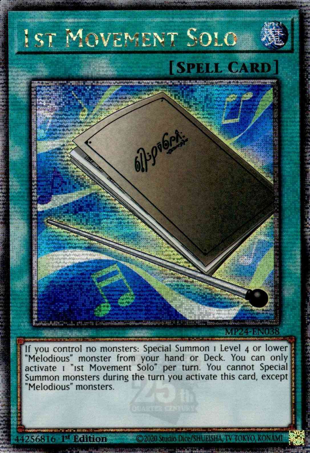 1st Movement Solo - MP24-EN038 - Quarter Century Secret Rare - 1st Edition