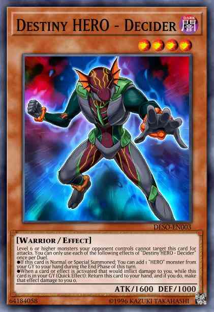 Destiny HERO - Decider - DESO-EN003 - Secret Rare - 1st Edition