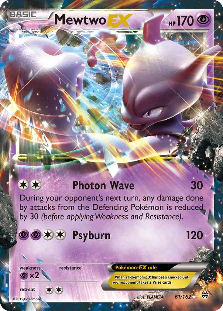 mewtwo ex holographic card Mewtwo-EX - 61/162