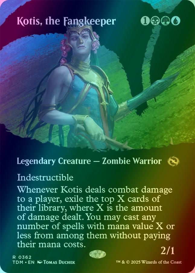 mtg kotis the fangkeeper commander deck Kotis, the Fangkeeper [362] [Borderless] [Clan] [Tarkir: Dragonstorm]  [Foil] – Face to Face Games