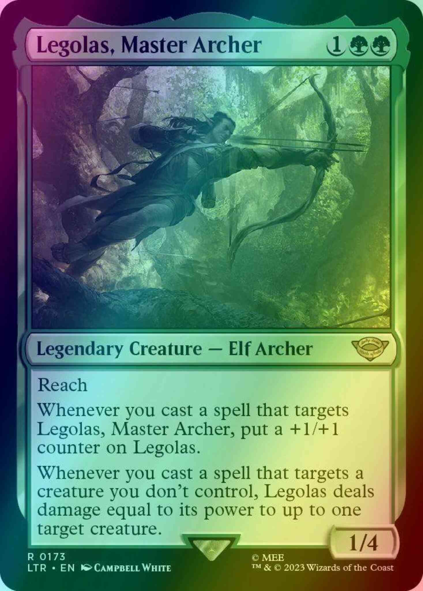 legolas mtg card MTG: The Lord of the Rings: Legolas, Master Archer #0313 Rare earth (LTR) #212 Illustrated by Yongjae Choi Magic Legolas Greenleaf
