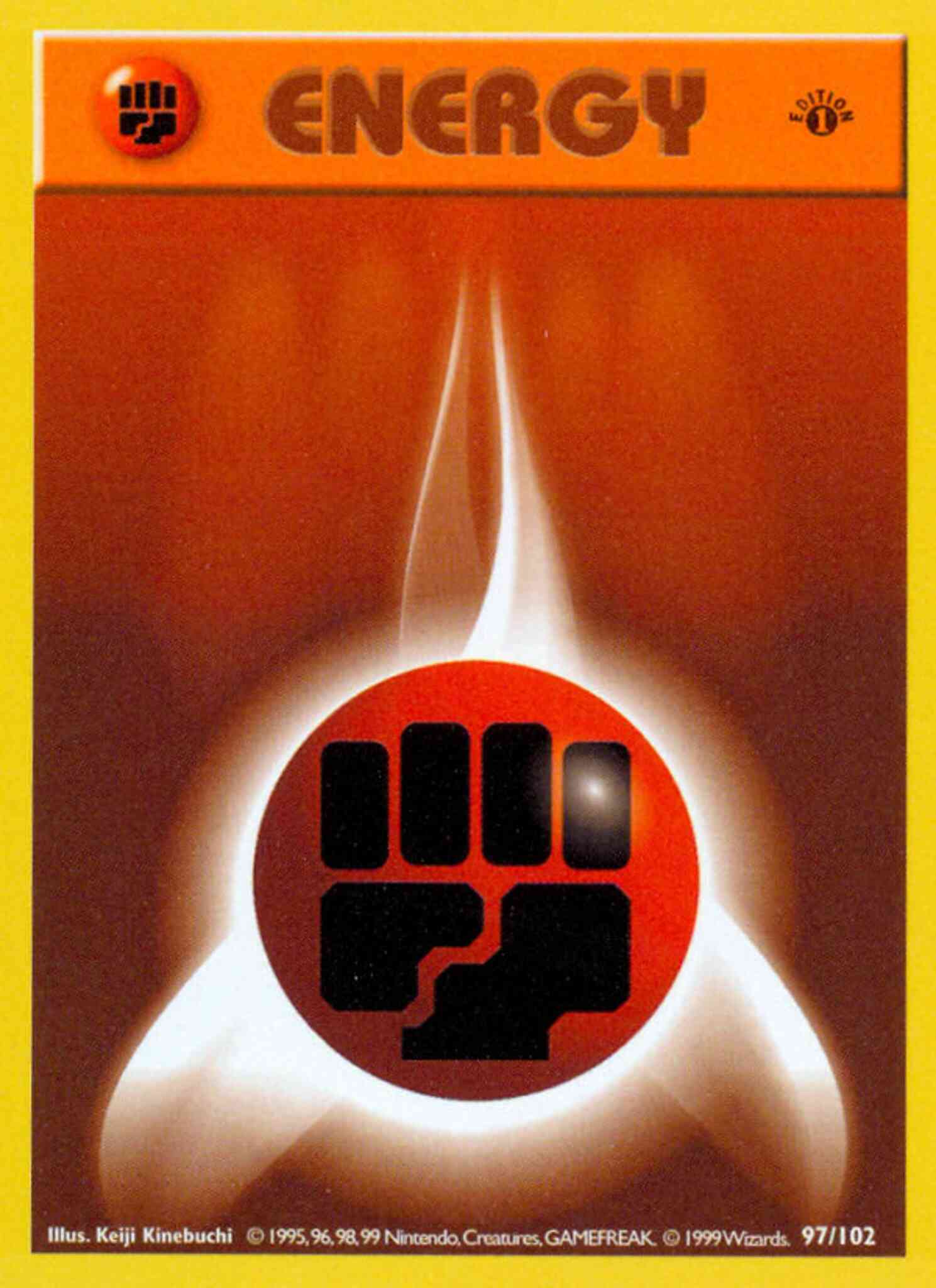 1995 fire energy pokemon card Fighting Energy - 97/102 - Common