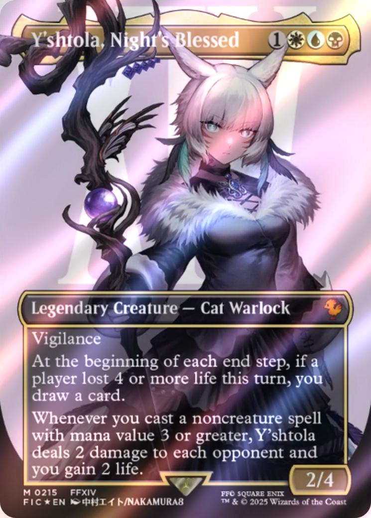 y'shtola mtg card sleeves Y'shtola, Night's Blessed [215] [Borderless] [Character] [FINAL FANTASY:  Commander] [Surge Foil] – Face to Face Games