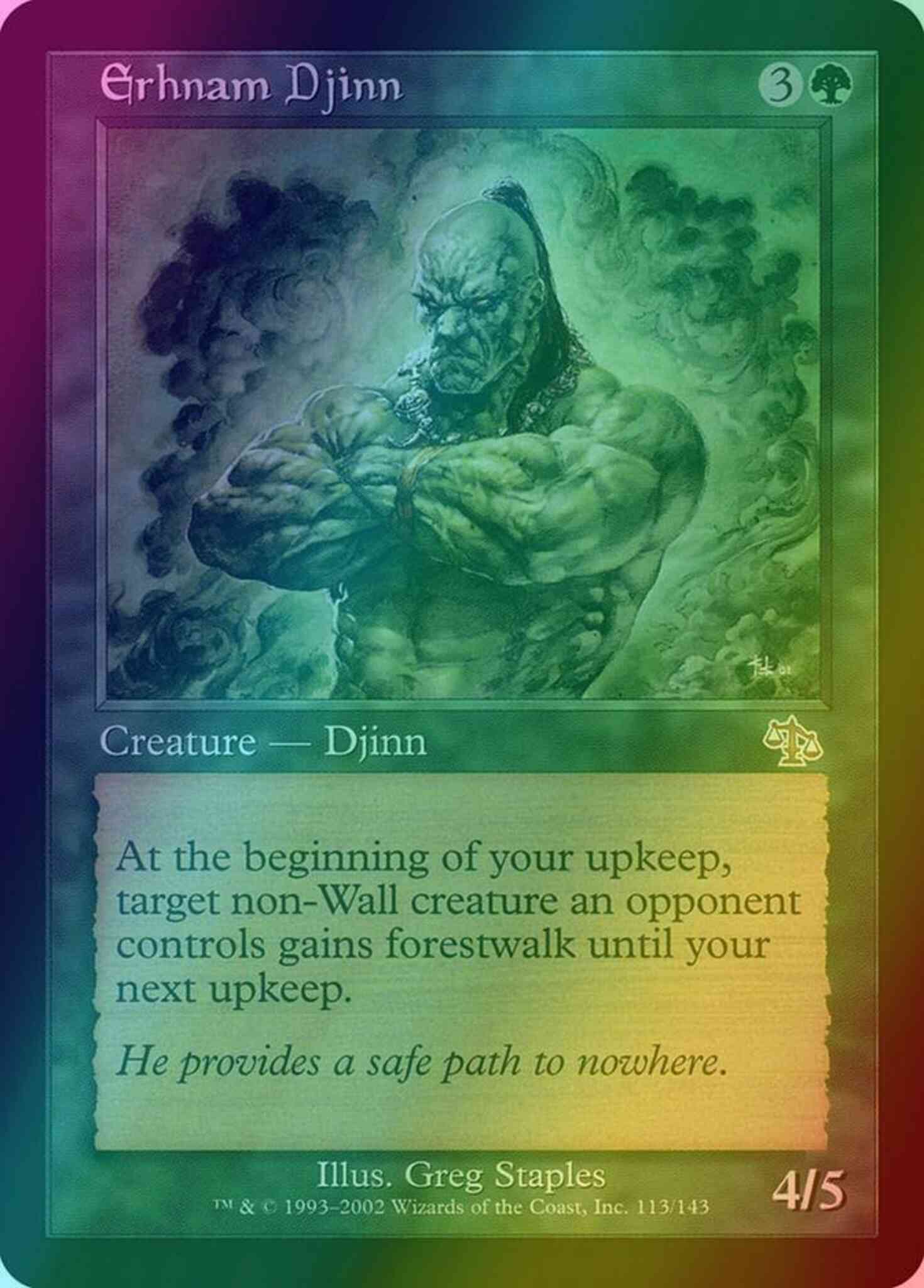 mtg djinn cards Erhnam Djinn [113] [Judgment] [Foil] – Face to Face Games