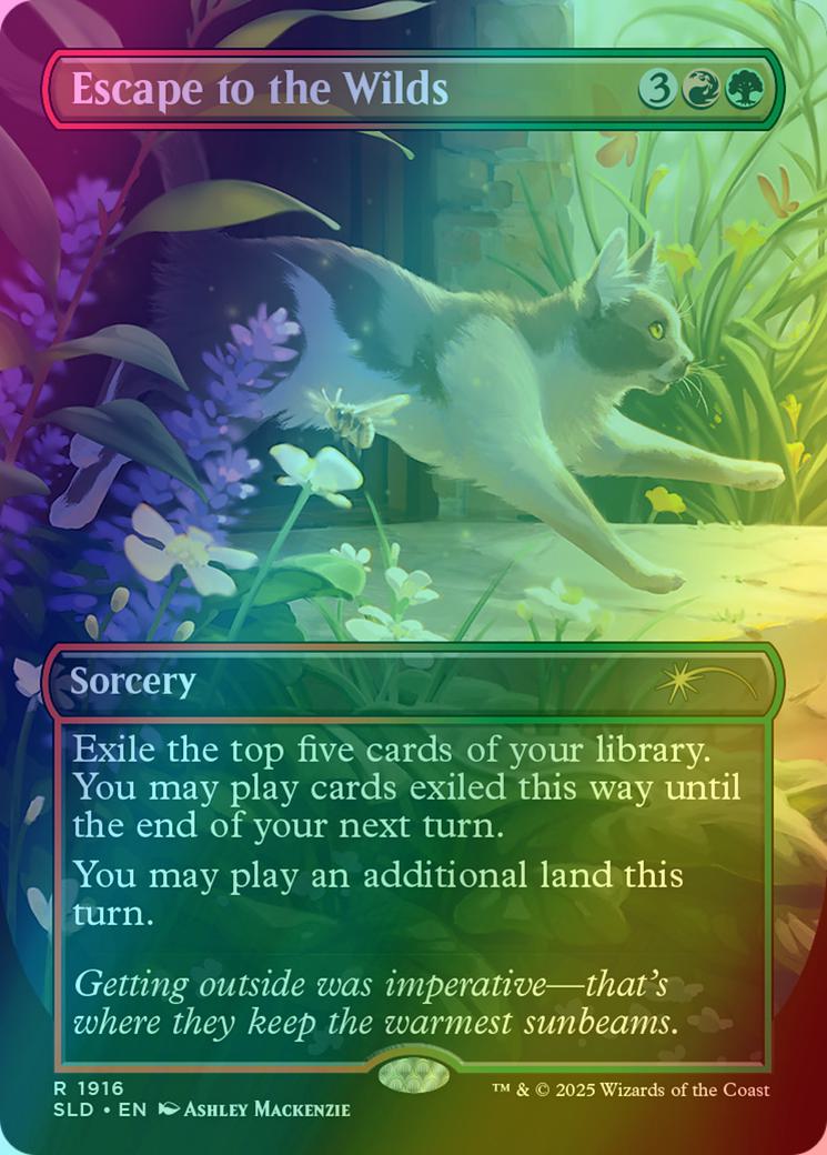 Escape to the Wilds [1916] [Borderless] [Cats Are Better Than Dogs] [Secret  Lair Drop] [Foil] – Face to Face Games