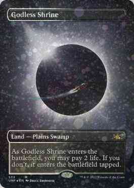 Godless Shrine [533] [Borderless] [Unfinity] [Galaxy Foil] – Face