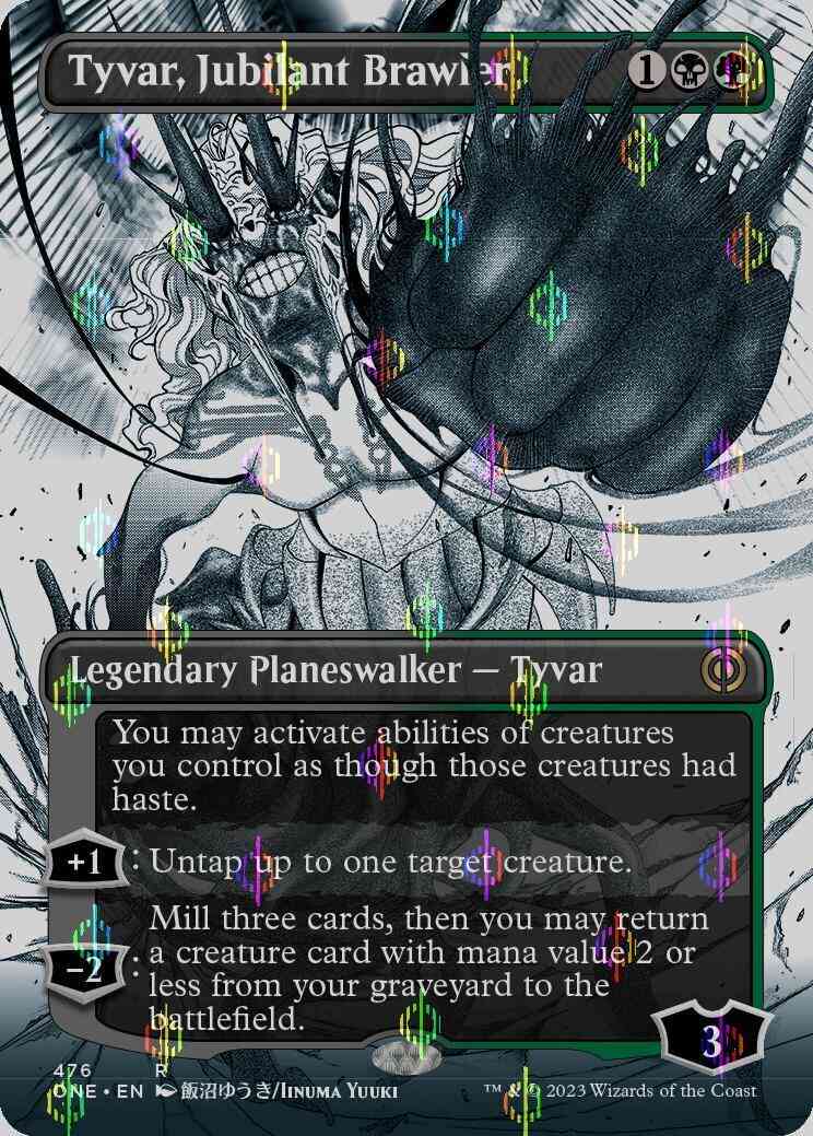 tyvar card mtg Tyvar, Jubilant Brawler [476] [Borderless] [Manga] [Phyrexia: All Will Be  One] [Compleat Foil] – Face to Face Games
