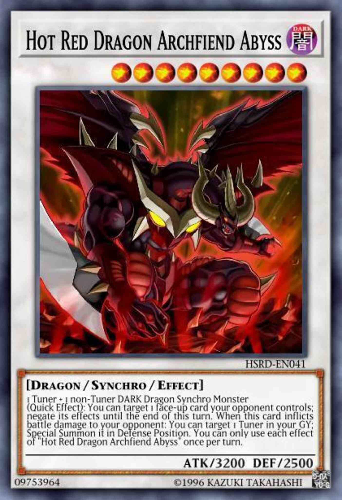 Hot Red Dragon Archfiend Abyss - HSRD-EN041 - Ultra Rare - 1st Edition