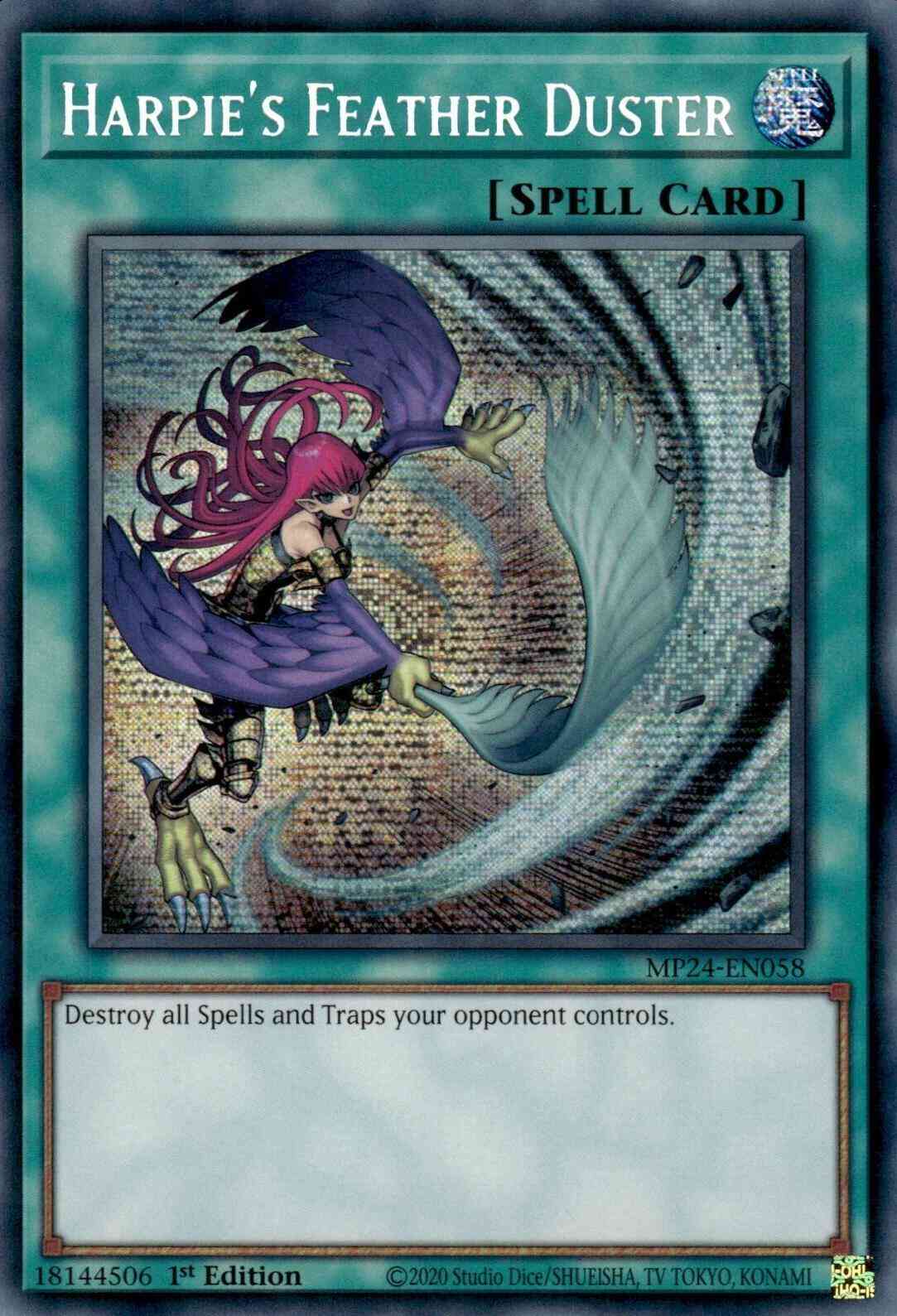 Harpie's Feather Duster - Alternate Art - MP24-EN058 - Prismatic Secret Rare - 1st Edition