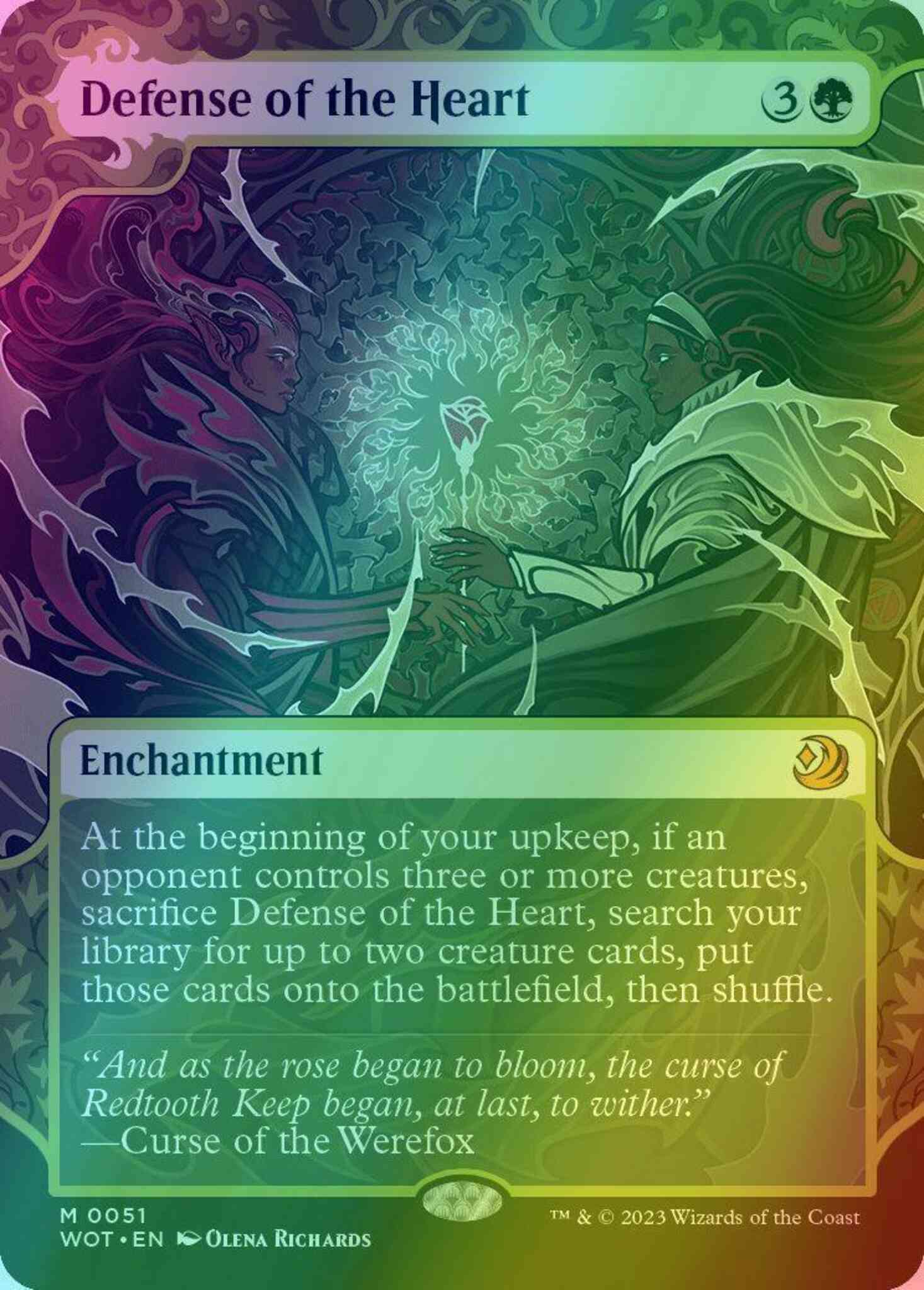 mtg heart of the cards Defense of the Heart [51] [Enchanting Tale Showcase] [Wilds of Eldraine:  Enchanting Tales] [Foil] – Face to Face Games