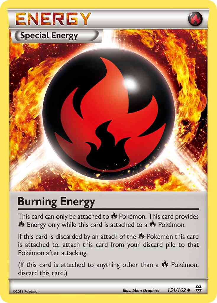 holographic energy card 151 Burning Energy - 151/162