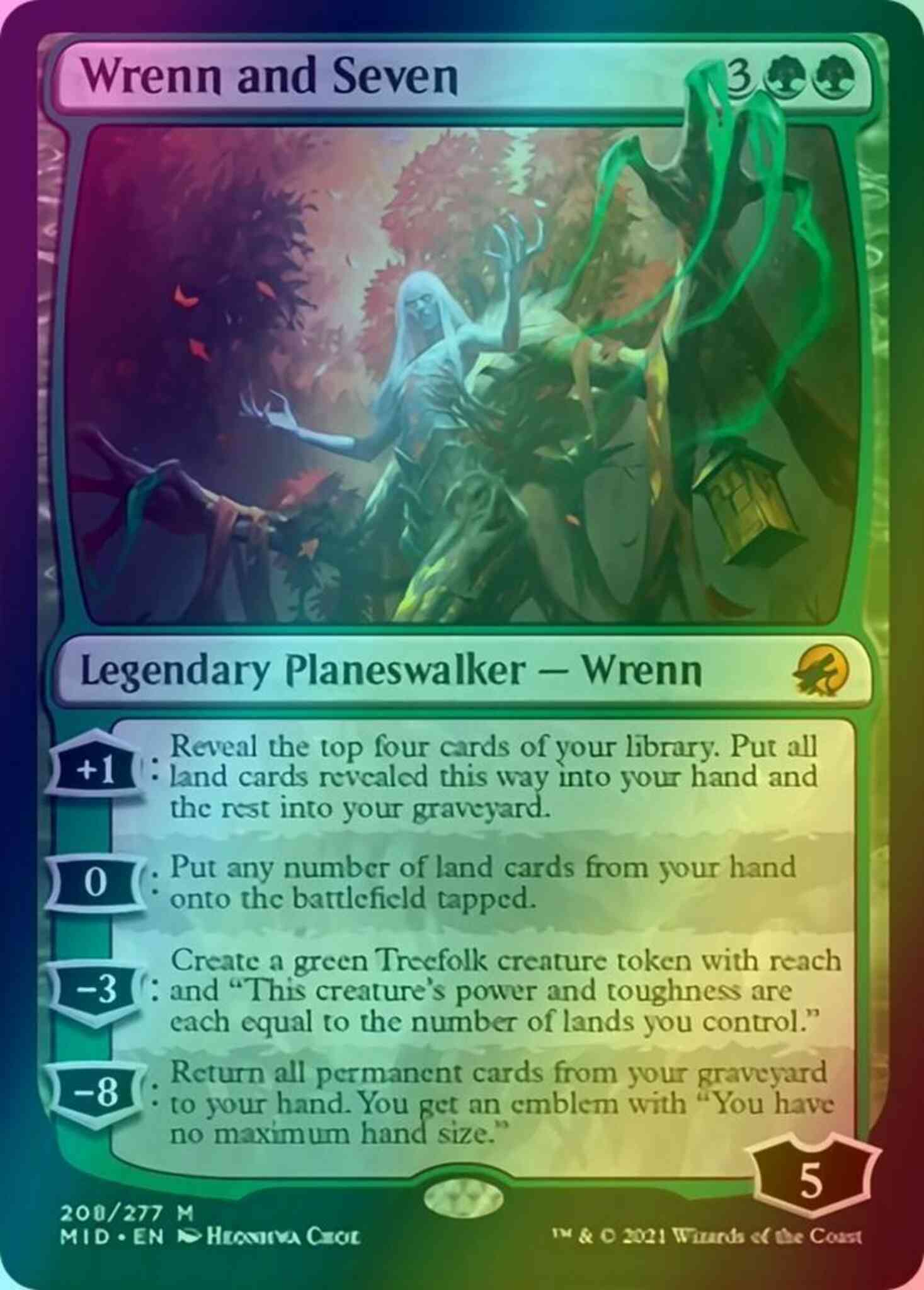 wrenn mtg cards Wrenn and Seven [208] [Innistrad: Midnight Hunt] [Foil] – Face to Face Games