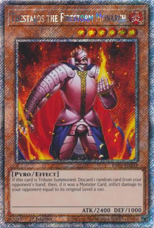 Thestalos the Firestorm Monarch - RA03-EN143 - Platinum Secret Rare - 1st Edition
