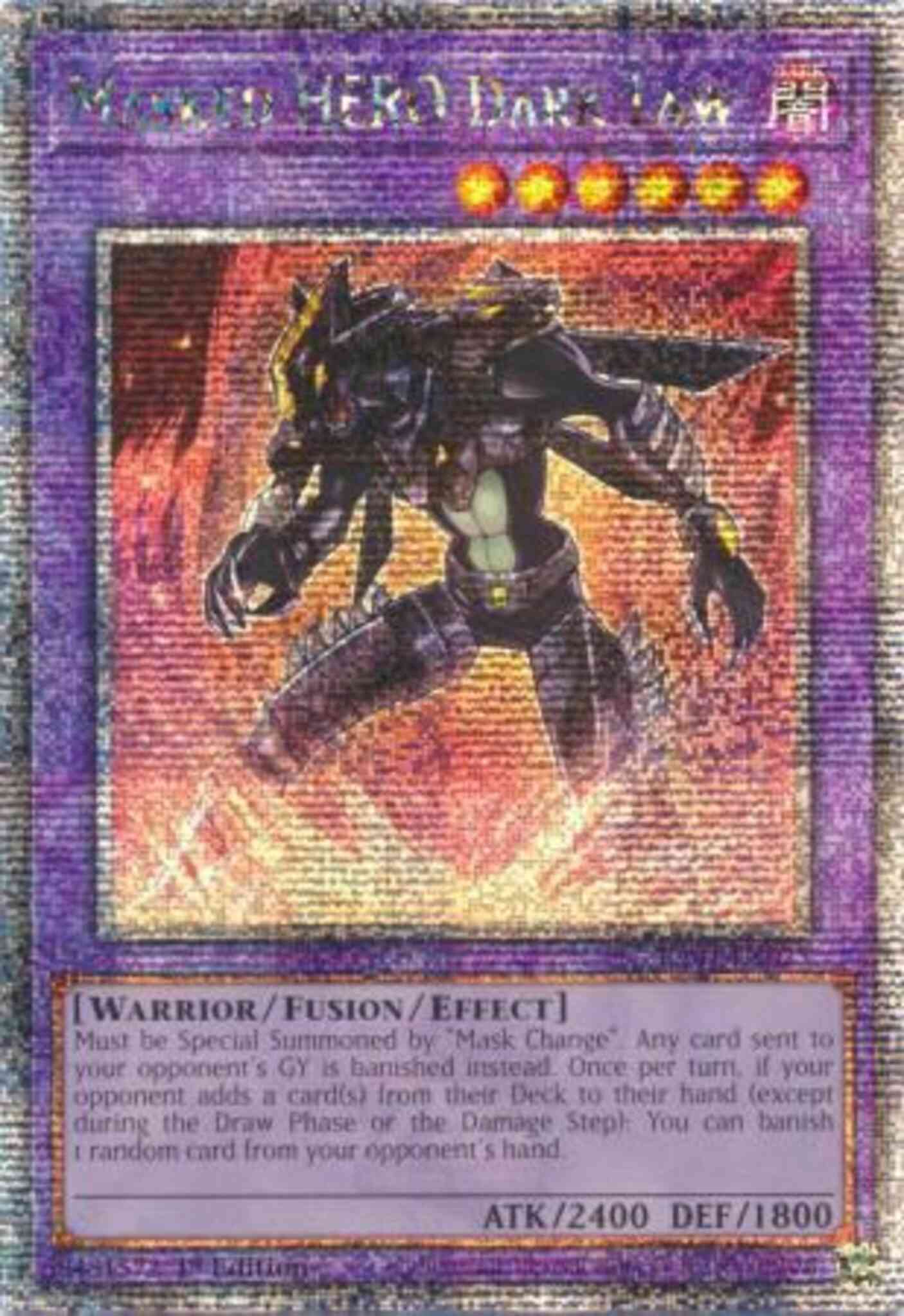 Masked HERO Dark Law - RA01-EN025 - Quarter Century Secret Rare - 1st Edition