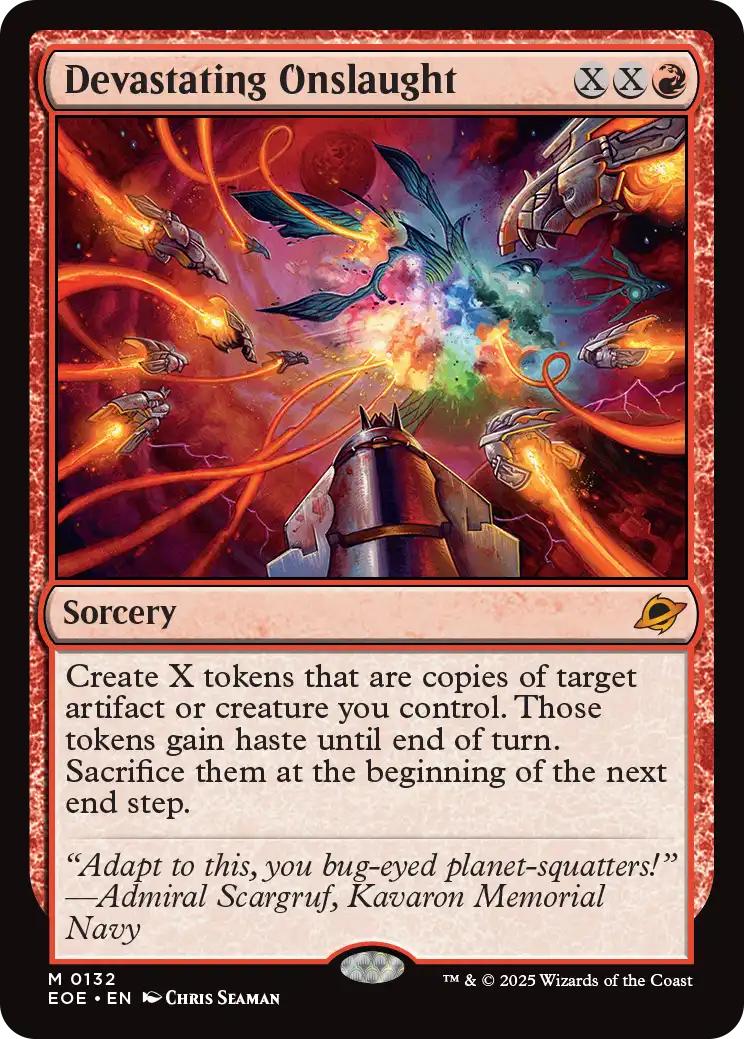 Devastating Onslaught [132] [Edge of Eternities] [Non-Foil] – Face