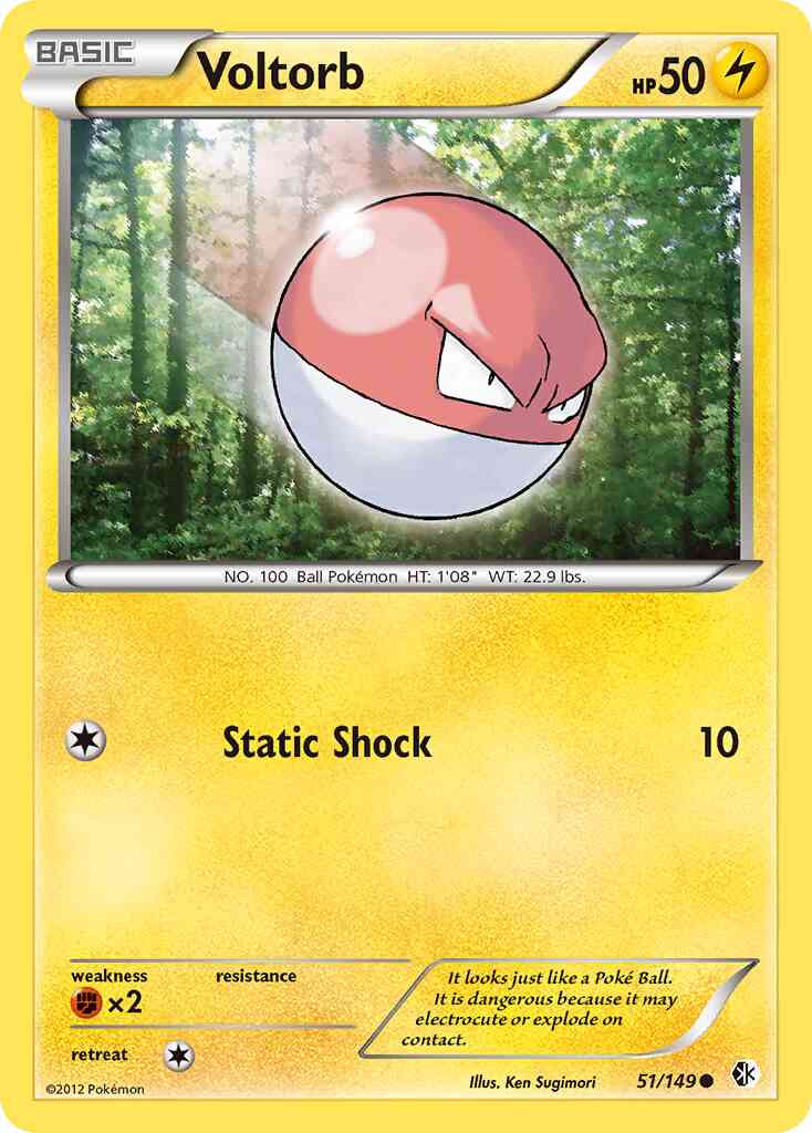 back of pokemon cards Voltorb - 51/149