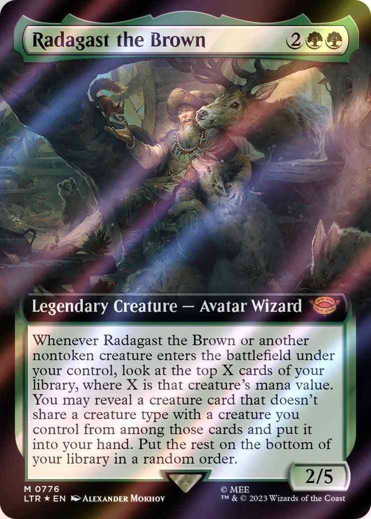 radagast mtg card Hobbit DBG You may reveal a creature card that doesnt share a creature type with a creature you control from among those cards and put it into your hand Radagast the Brown