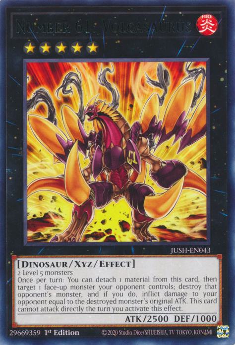 Number 61: Volcasaurus - JUSH-EN043 - Rare - 1st Edition
