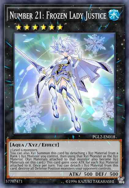 Number 21: Frozen Lady Justice - PGL2-EN018 - Gold Secret Rare - Unlimited