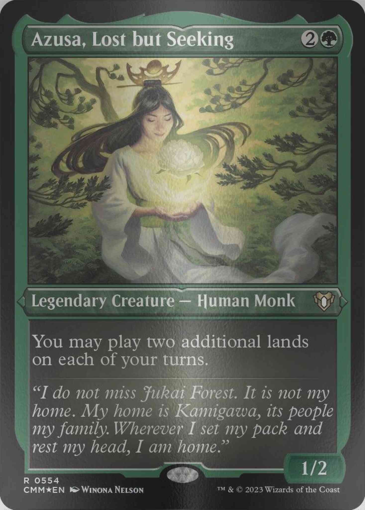 Azusa, Lost but Seeking [554] [Commander Masters] [Etched Foil