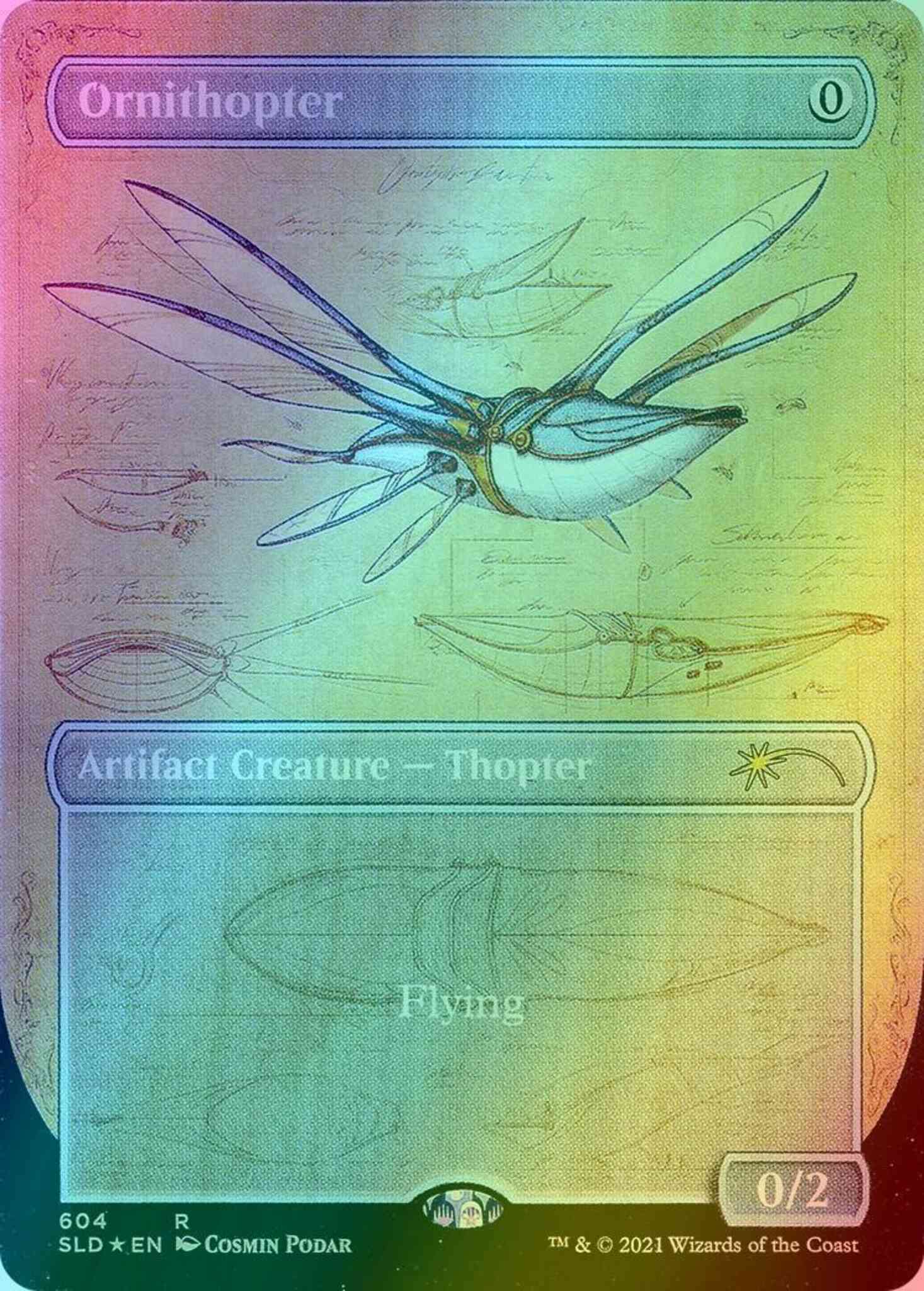mtg secret lair blueprint cards Ornithopter [0604] [Borderless] [Blueprint] [Secret Lair Drop] [Foil] –  Face to Face Games