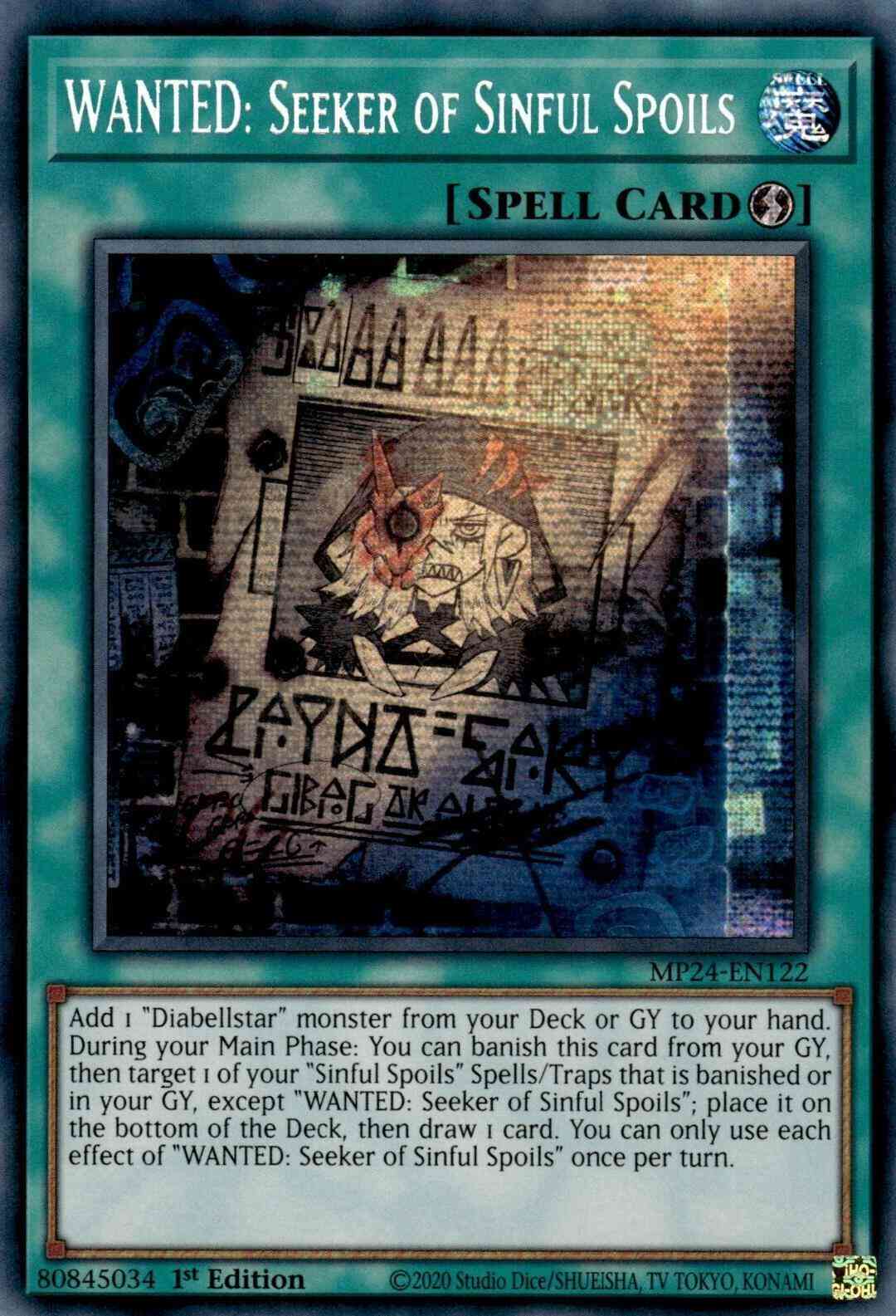 WANTED: Seeker of Sinful Spoils - MP24-EN122 - Prismatic Secret Rare - 1st Edition