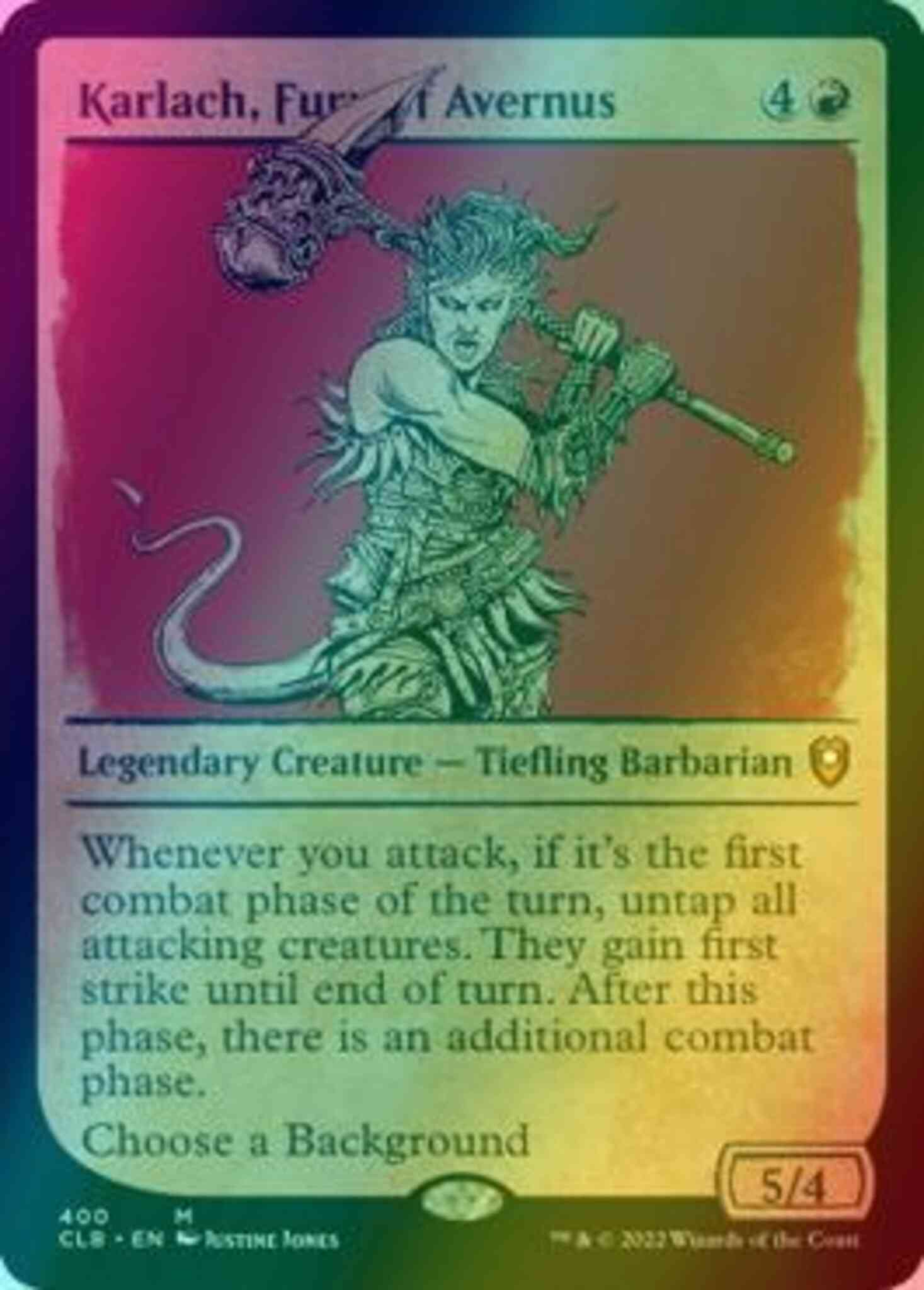 storage of cards mtg Karlach, Fury of Avernus [400] [Rulebook Showcase] [Commander Legends:  Battle for Baldur's Gate] [Foil] – Face to Face Games