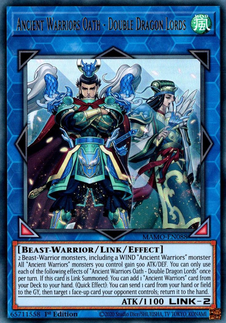 Ancient Warriors Oath - Double Dragon Lords - MAMO-EN088 - Ultra Rare - 1st Edition