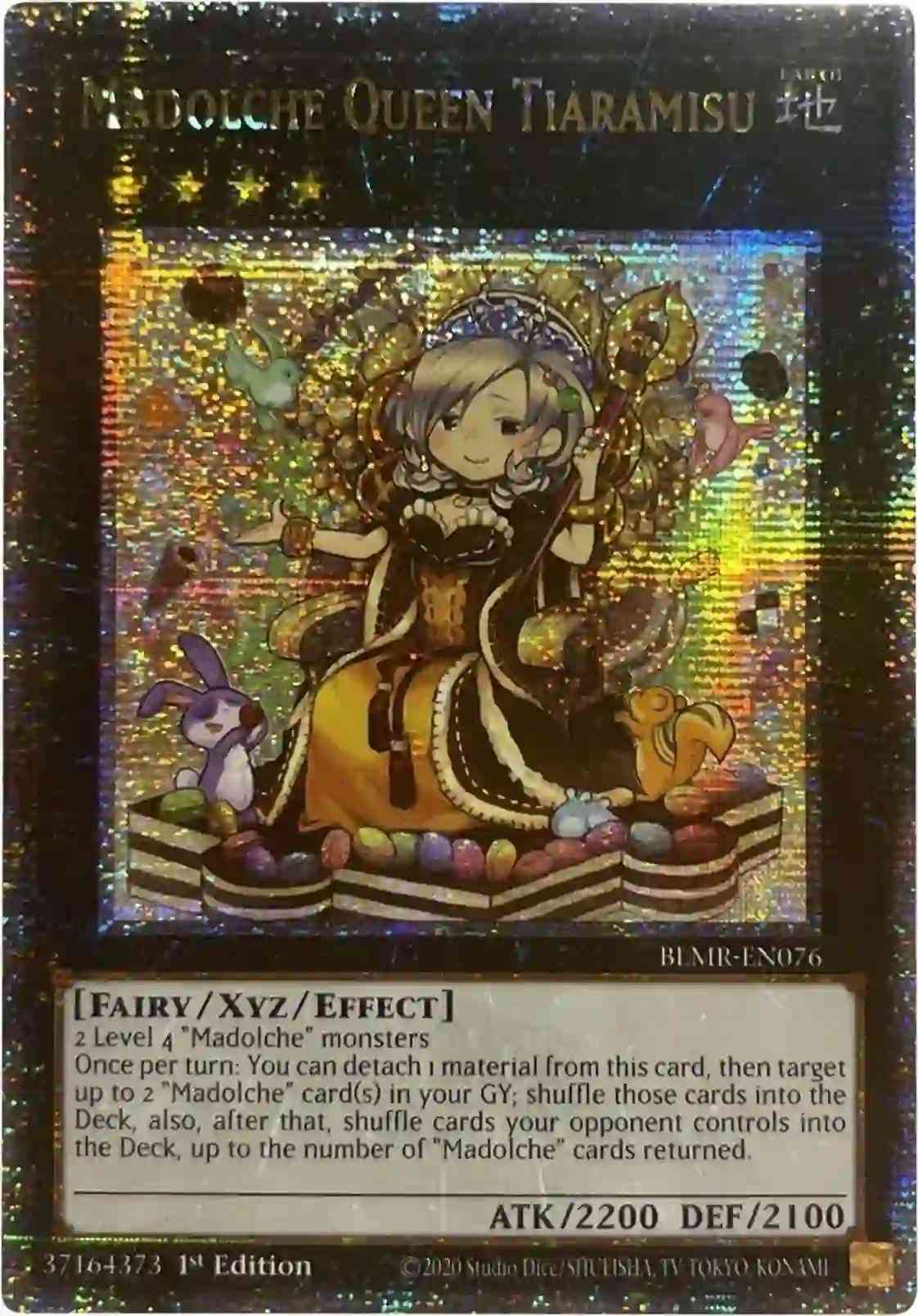 madolche card sleeves Madolche Queen Tiaramisu - BLMR-EN076 - Quarter Century Secret Rare