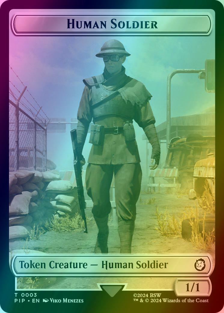 Energy Reserve Token (21) // Human Soldier Token (03) [Fallout: Tokens] [Foil]