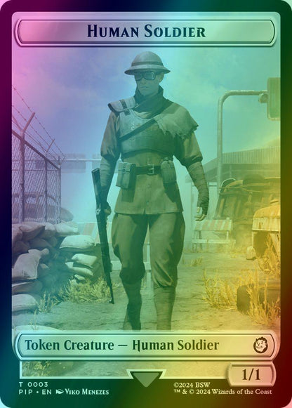 Energy Reserve Token (21) // Human Soldier Token (03) [Fallout: Tokens] [Foil]