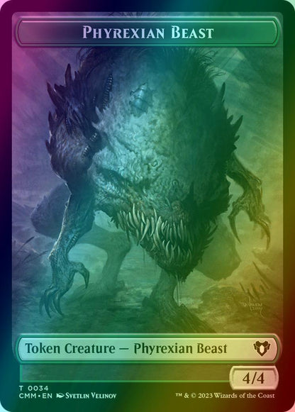 Eldrazi Scion Token (02) // Phyrexian Beast Token (34) [Commander Masters: Tokens] [Foil]