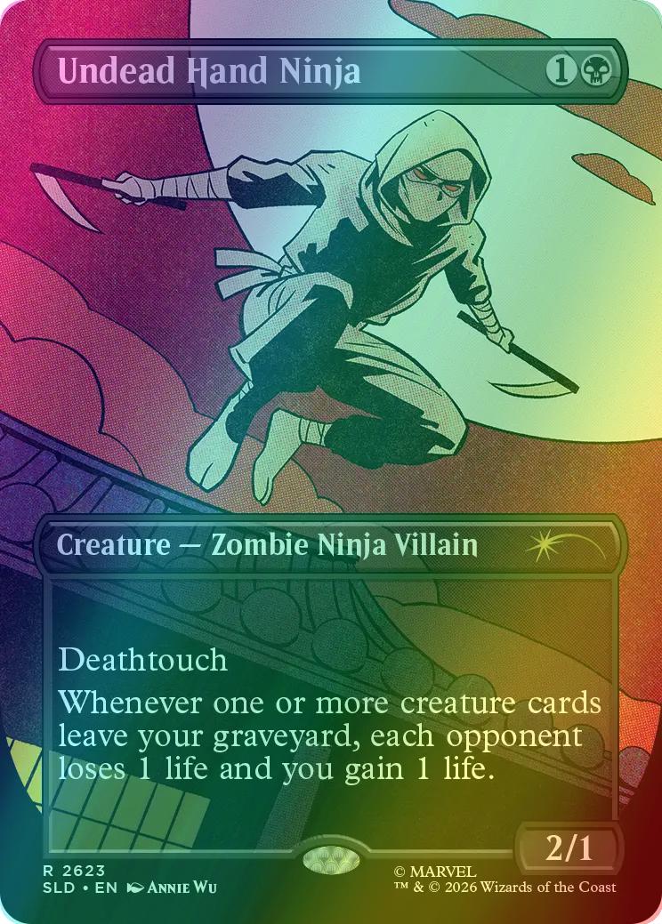 Undead Hand Ninja [2623] [Borderless] [Marvel: Spinner Rack Specials] [Secret Lair Drop] [Foil]