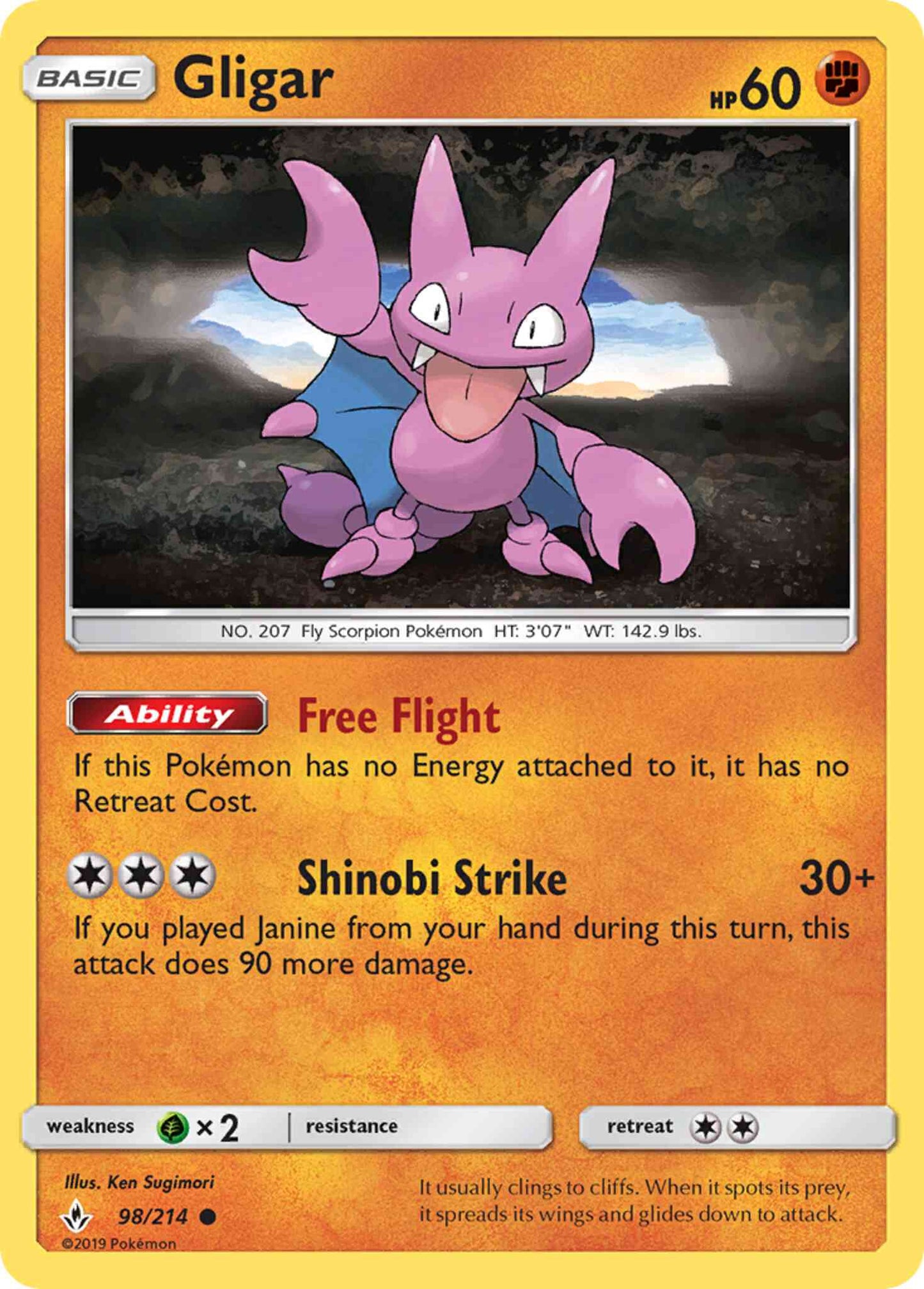 Gligar - 98/214 - Common [sm10-98] [Non-Holo]